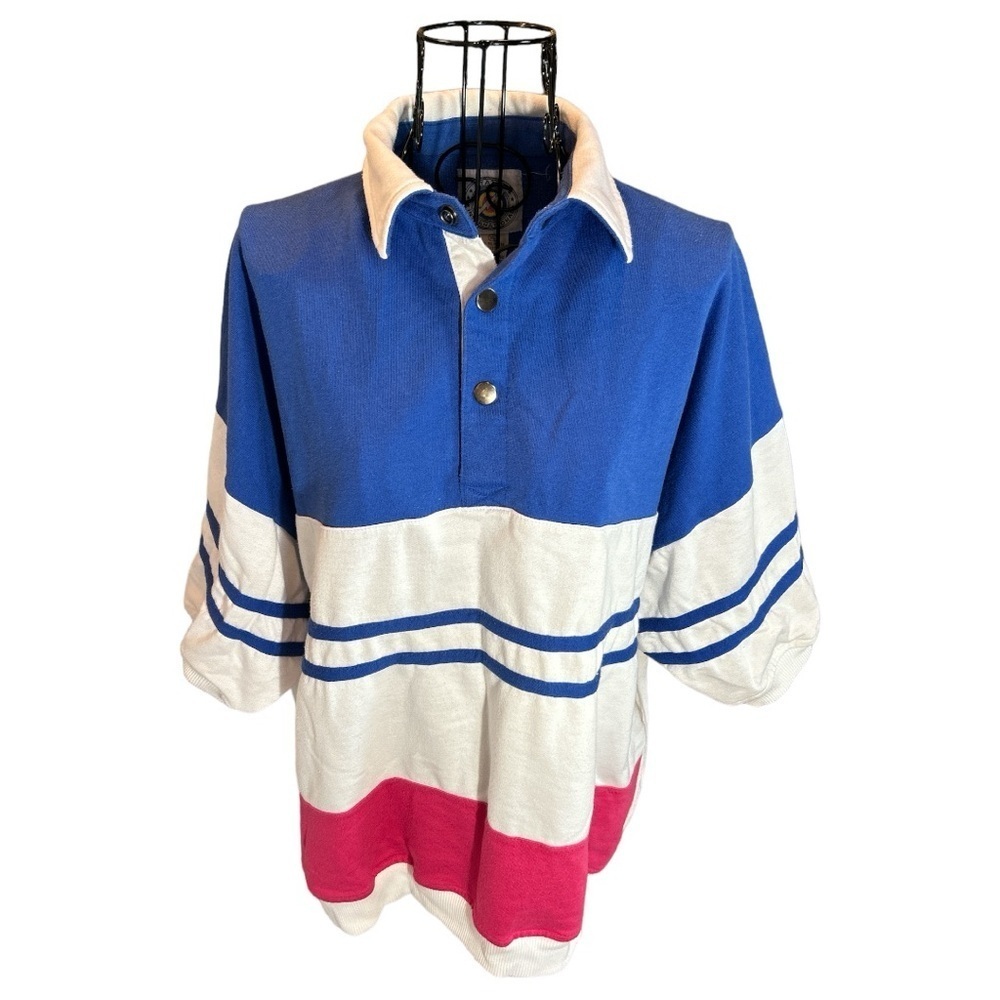 Vintage Static International Striped Colorful Retro Top Size XL